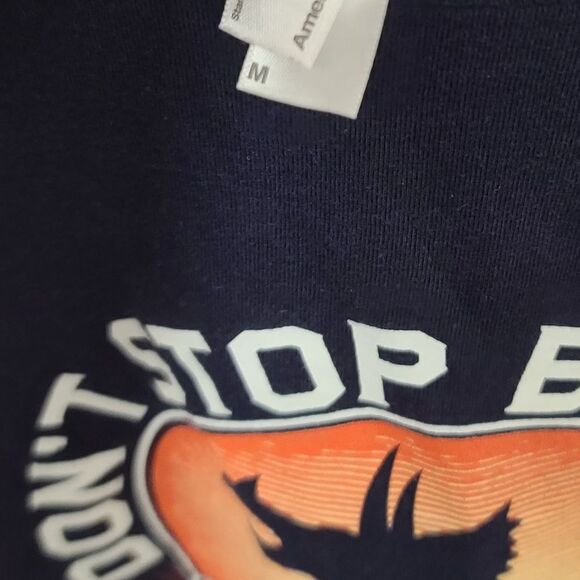 Triceratops Dinosaur T-Shirt - Don't Stop Believing- Men's Size Medium - Picture 3 of 3